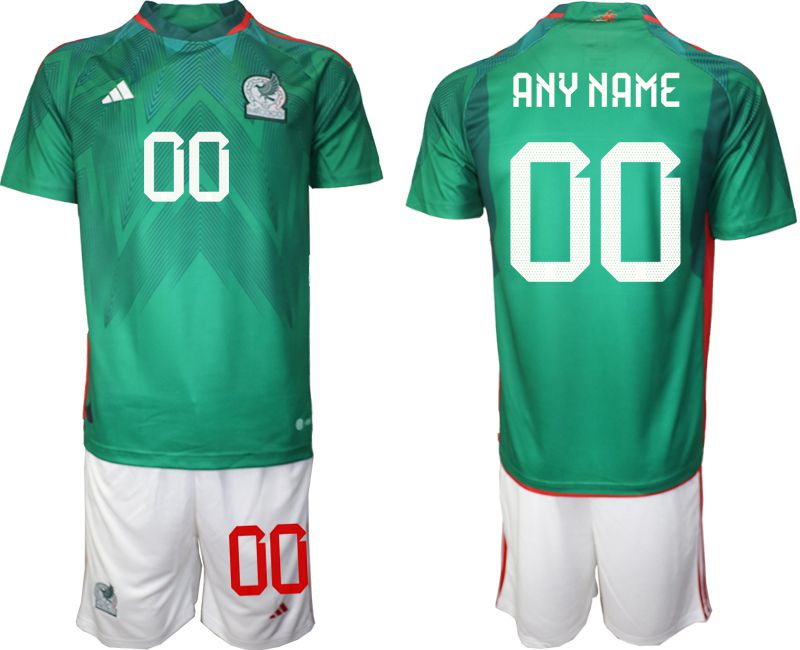 Men 2022 World Cup National Team Mexico home green customized Soccer Jerseys->mexico jersey->Soccer Country Jersey
